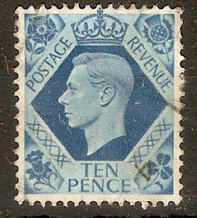 Great Britain 1937 10d Turquoise-blue. SG474.